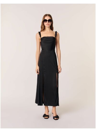 Robe longue satinée