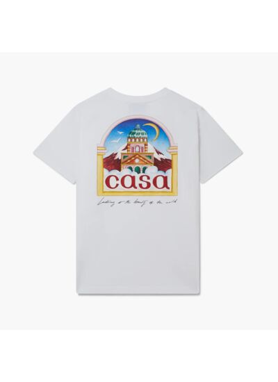 Casablanca T-Shirt Vue De L'Arche Blanc