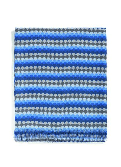 Étole imprimée mini écailles - Accessoire - BLEU KINETIC