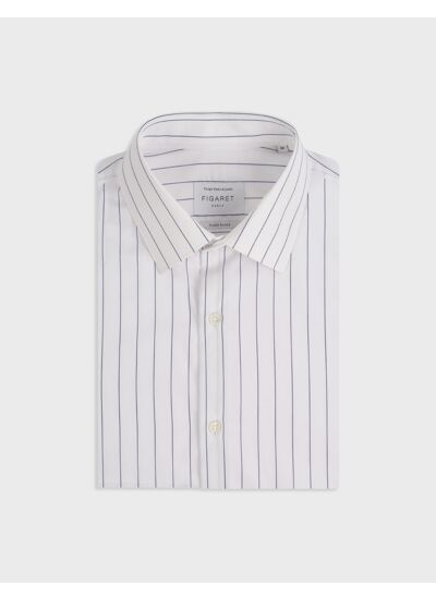 Chemise semi-ajustée rayée marine