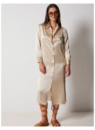 Robe Soie Rosemary BEIGE