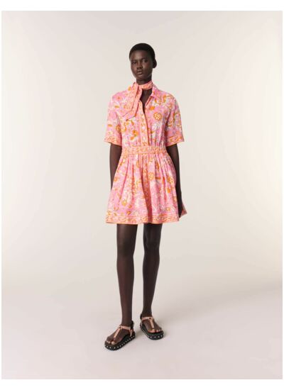 Robe courte fluide imprimée