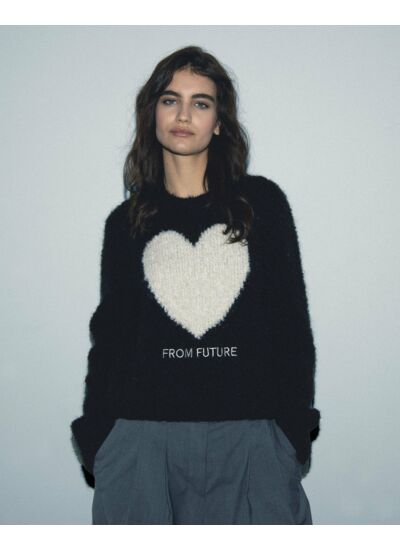 Pull Col Rond Coeur