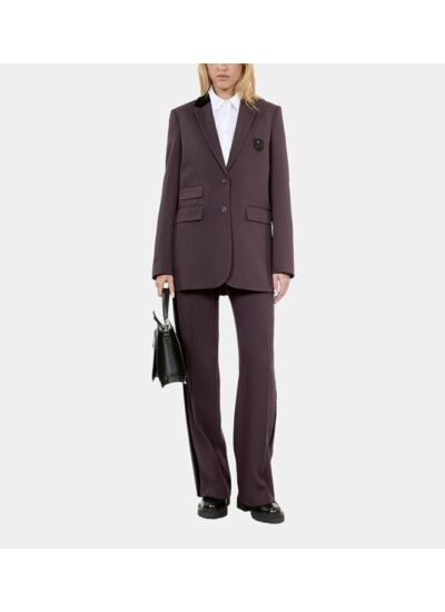 Veste Tailleur En Laine Marron Femme