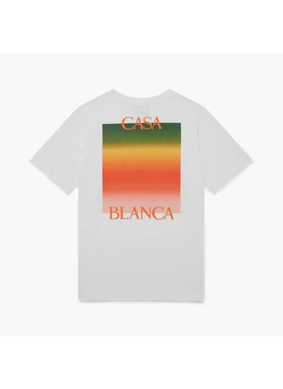 Casablanca T-Shirt Gradient Logo Blanc