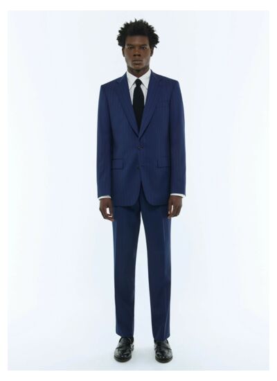 Costume ajusté en toile à rayures