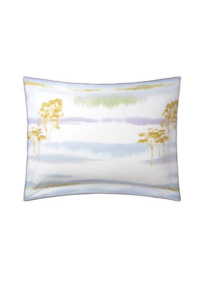 Yves Delorme - Taie d'oreiller en batiste de coton bleu, Horizons