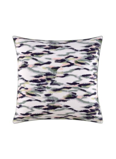 Kenzo - Taie d'oreiller en satin gris, K Ikat