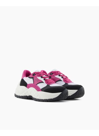 Baskets noires et rose