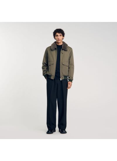 Blouson à col fourrure