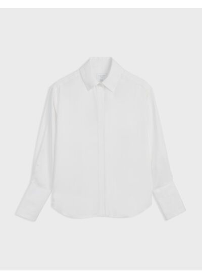 Chemise Lilas gorge cachée blanche