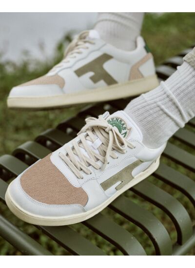 Baskets basses blanches & kaki clair