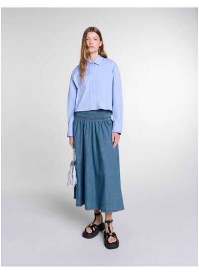 Jupe smockée en jean
