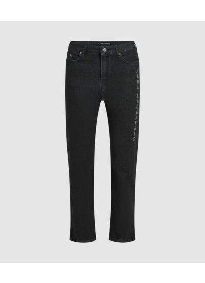 RHINESTONE LOGO DENIM PANTS