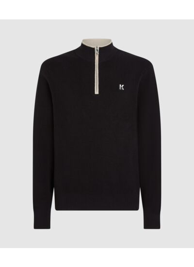 HALF ZIP MOCK NECK SWEATER