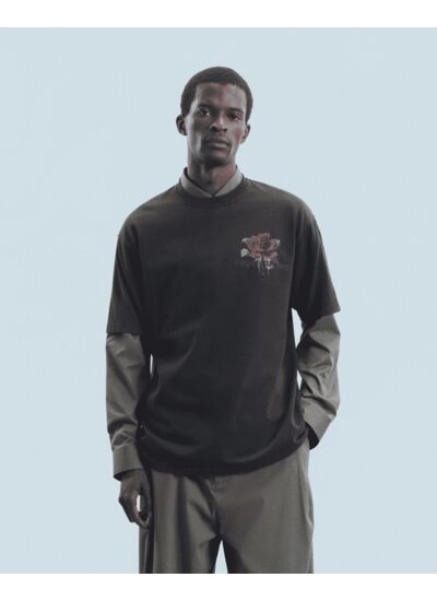 T-shirt Col Rond Manches Courtes Roses