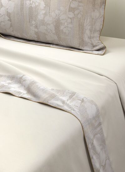 Yves Delorme - Drap plat en satin beige, Nymphes