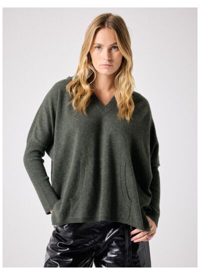 Pull poncho capuche cachemire Alix ASH