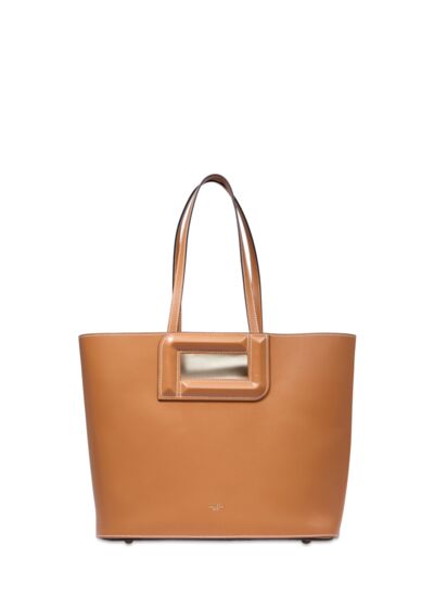 Angele Cuir De Lancel - Sac Cabas M - Camel