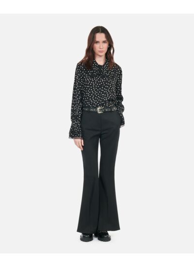 Chemise Noire À Pois Femme