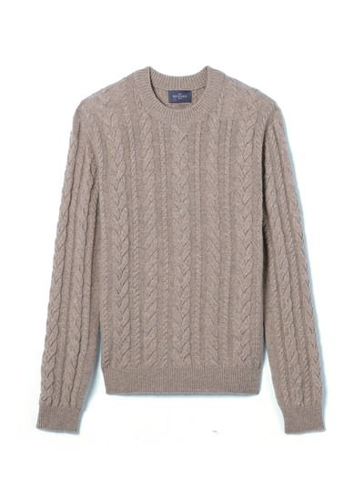 Pull col rond à torsades - Homme - CORDE