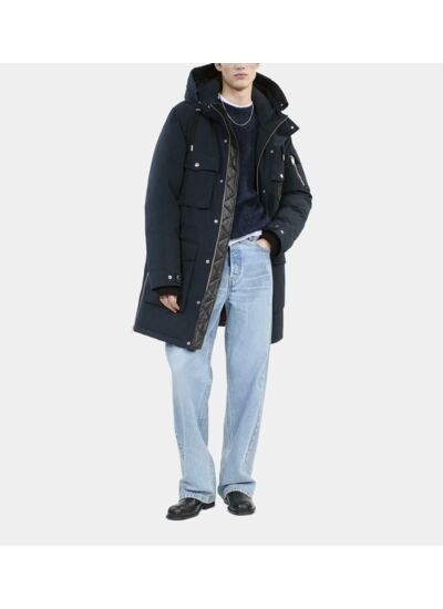 Parka À Capuche Bleu Marine Homme