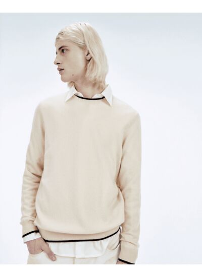 Pull Col Rond Bord Contraste