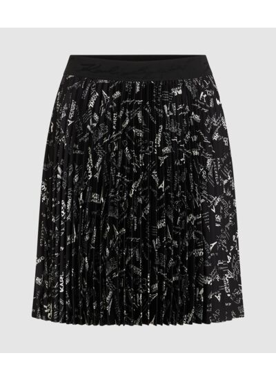 PARIS FONT AOP PLT SHORT SKIRT