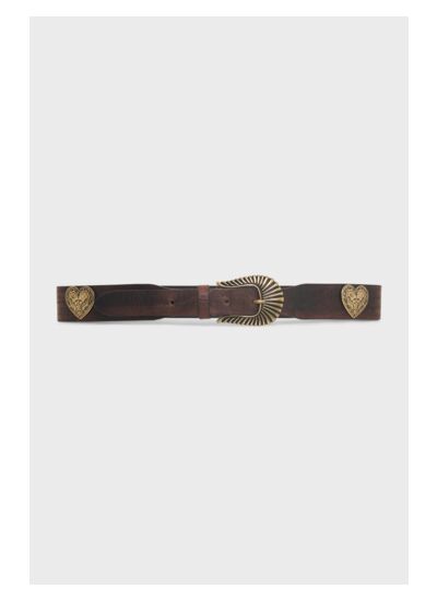 Ceinture Jana En Cuir Et Rivets Coeurs Jana