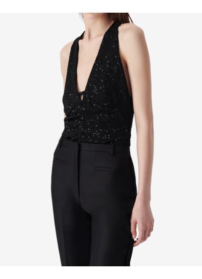 Top À Sequins Col V