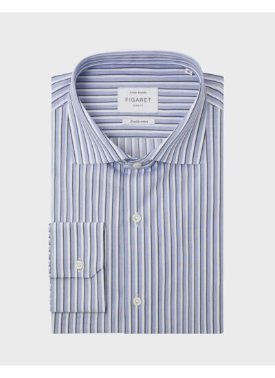 Chemise Ajustée rayée bleue