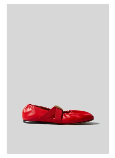 Ballerines cuir cœur doré