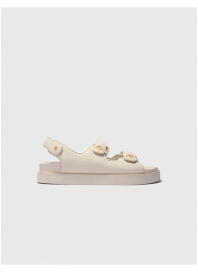 Sandales plates en cuir