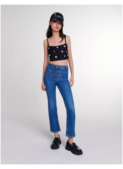 Crop top à strass