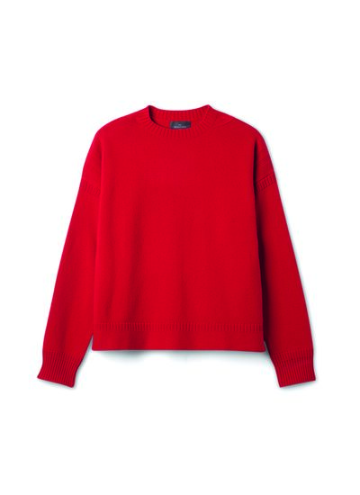 Pull col rond détails guernesey - Femme - ROUGE GORGE