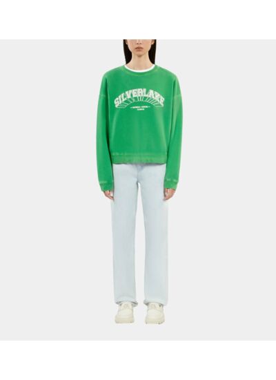 Sweatshirt Vert Avec Sérigraphie Silverlake Femme