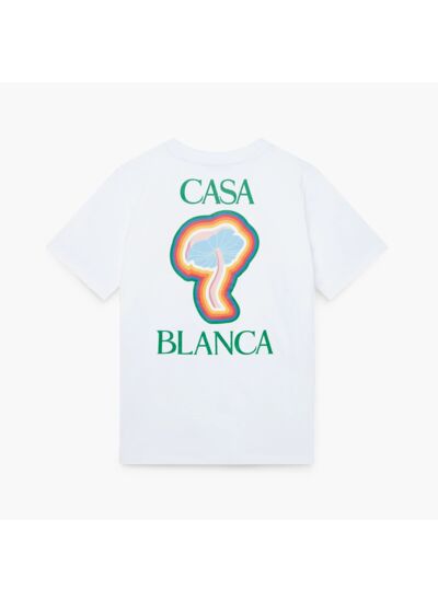 Casablanca T-shirt Rainbow Mushroom Blanc