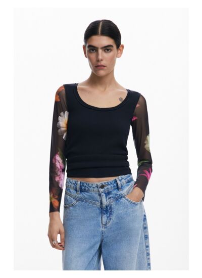 T-shirt à manches imprimées