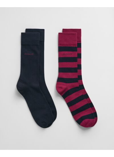 2-Pack Barstriped & Solid Socks