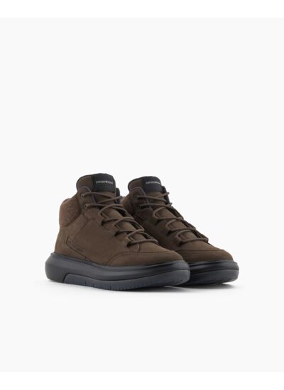 Snk nubuck+felt-vert militaire+gris foncé