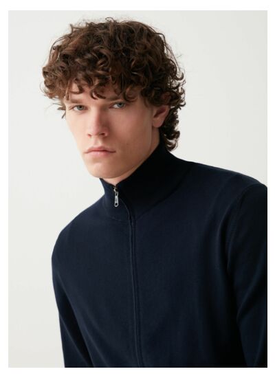 Pull fermé par zip pleine longueur 100 % coton