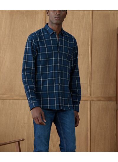 Chemise Mercer en flanelle carreaux Dusky Navy
