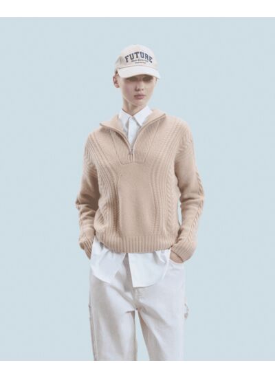 Pull Col Camionneur Torsades