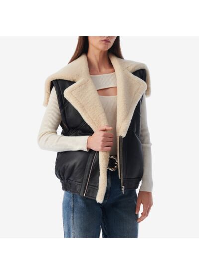 Veste En Cuir Sans Manche Zafer