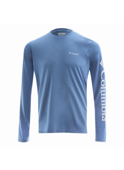 Marshall Valley Long Sleeve Logo Tee Bleu