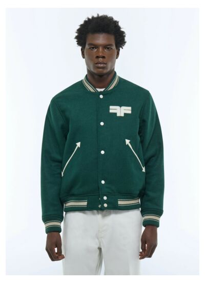 Blouson varsity en drap de laine
