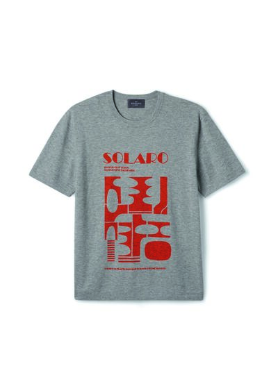 T-shirt imprimé géométrique - Homme - GRIS ARGENTE/SOLARO