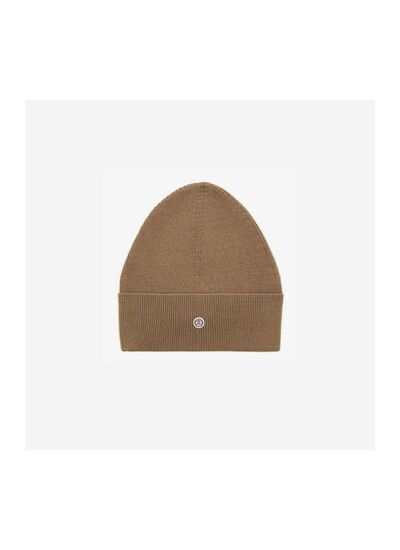 Bonnet uni en coton et laine camel