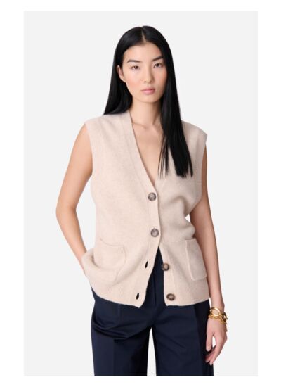 Cardigan Sans Manches Dashley En Coton Et Lin