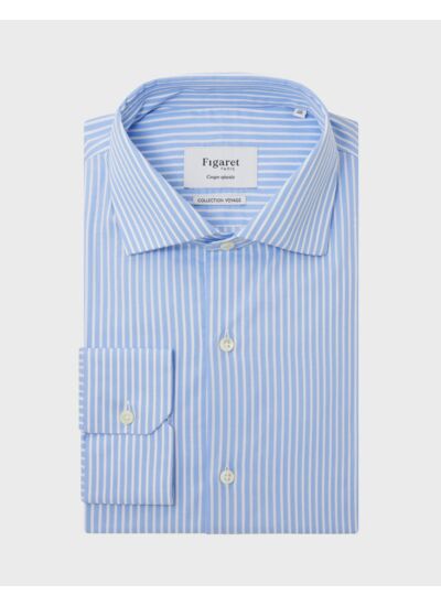 Chemise Ajustée Infroissable rayée bleue